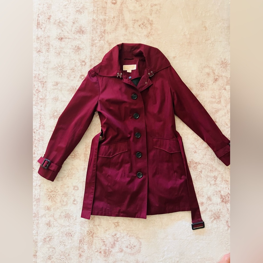 Michael Kors Burgundy Trench Coat